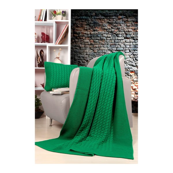 Kate Louise Tricot deka Set Sultan zeleni prekrivač i jastuci
