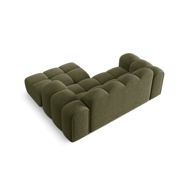 Zelena kutna garnitura od šenila (s desnim kutom/s ležaljkom) Treno – Cosmopolitan Design-image-3