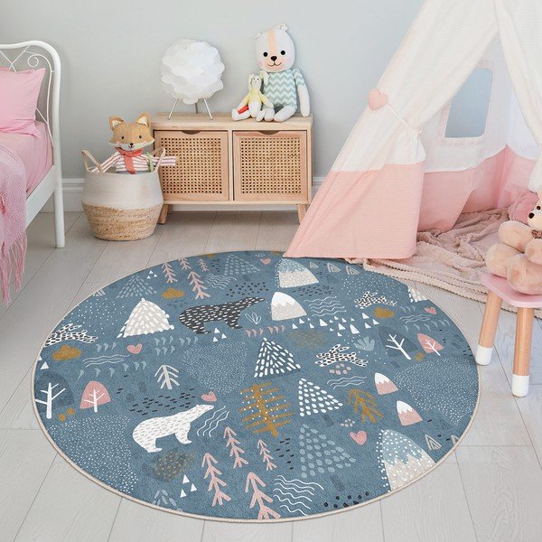 Plavi periv dječji tepih ø120 cm Forest Land – Mila Home-image-4