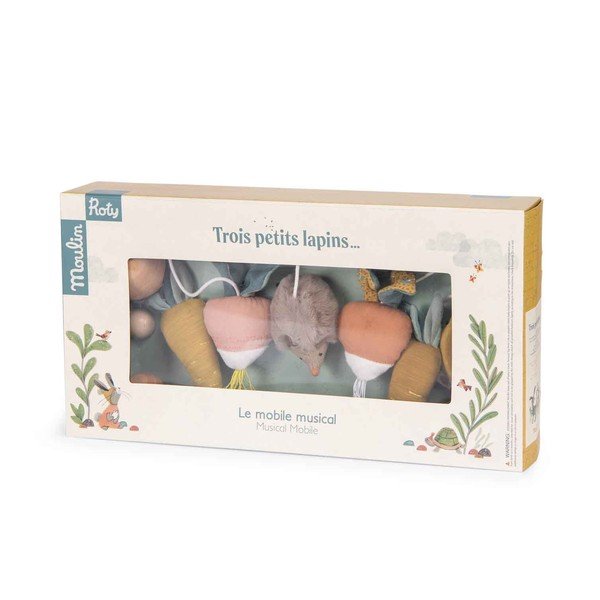 Glazbeni viseći vrtuljak Trois Petits Lapins - Moulin Roty-image-1