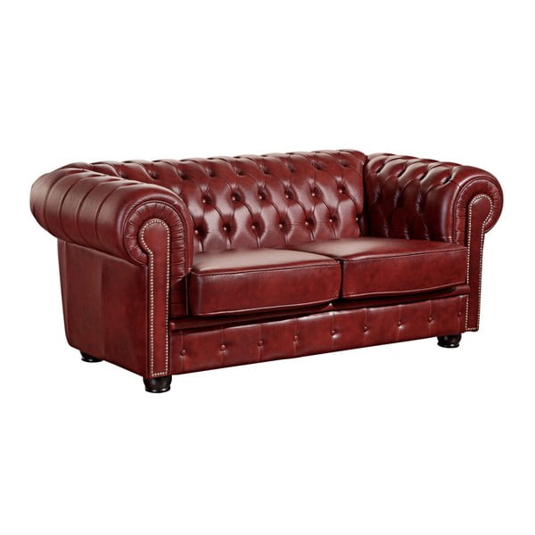 Crveni kožni kauč Max Winzer Norwin, 174 cm