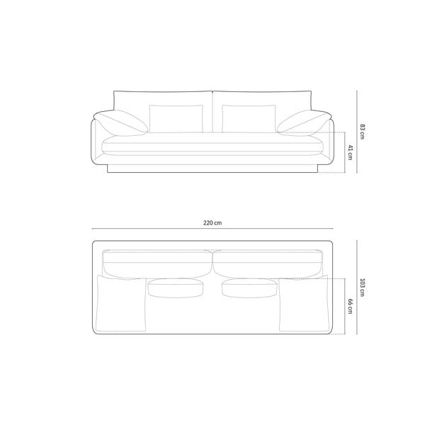 Bež sofa 220 cm Torino – Micadoni Home-image-4