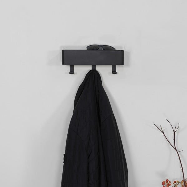 Crna metalna zidna vješalica s policom 27 cm Dax Play – Spinder Design-image-1