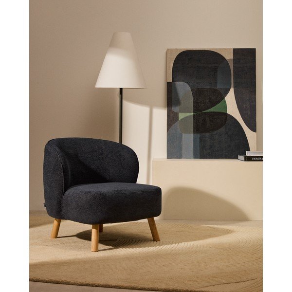 Fotelja prljavo plava od šenila Ulit – Kave Home-image-1