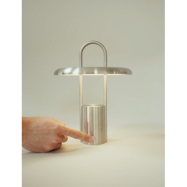 LED stolna lampa od nehrđajućeg čelika s mogućnosti zatamnjivanja u srebrnoj boji (visina 25 cm) Pier – Stelton-image-3