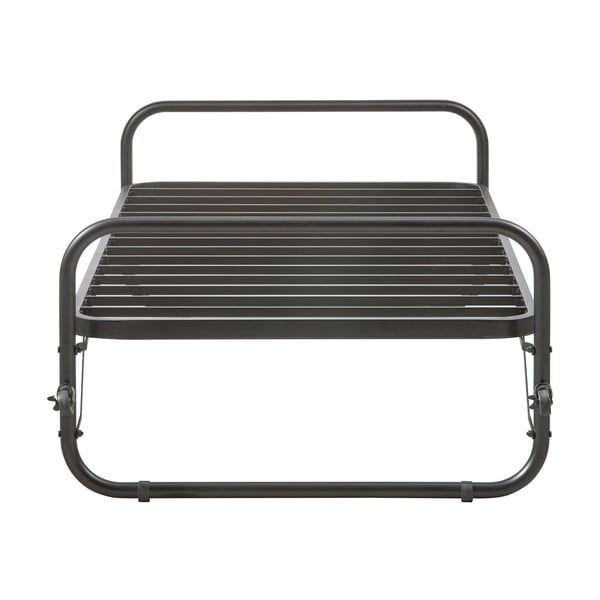 Crni metalni krevet sklopivi s podnicom 90x200 cm Lucy – WOOOD-image-2