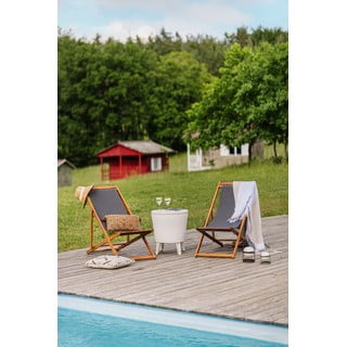Siva vrtna sklopiva ležaljka od bagremovog drveta Bonami Essentials Deck