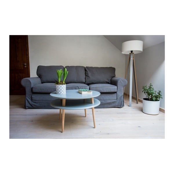 Svjetlosivi stolić sa nogama u prirodnoj boji drveta Ragaba UFO Ø 70 cm-image-4