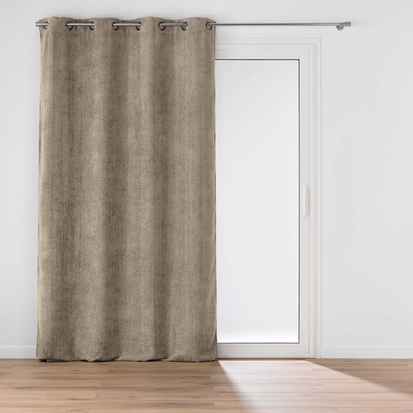 Svjetlo smeđa zavjesa od šenila 140x260 cm Leo – douceur d'intérieur