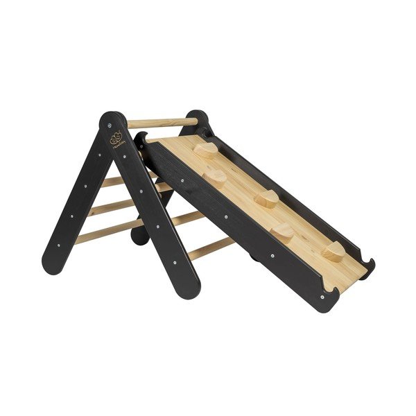 Crni pikler montessori trokut od masivnog bora 46x87x60 cm Montessori – Meowbaby