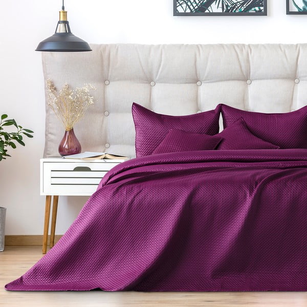 Ljubičasti prekrivač za bračni krevet DecoKing Carmen, 240 x 220 cm
