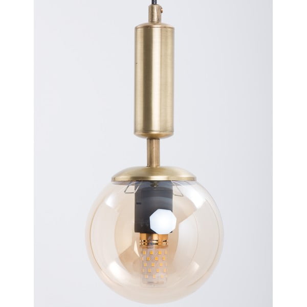 Žuta /u zlatnoj boji viseća svjetiljka sa staklenim sjenilom ø 15 cm Hector – Squid Lighting-image-1