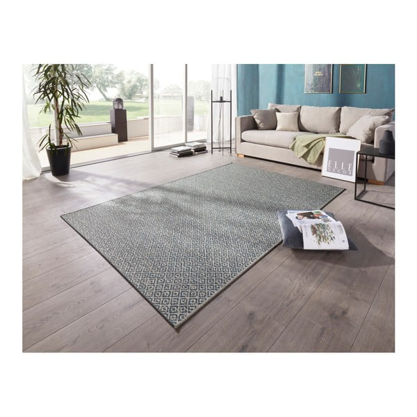 Plavi tepih prikladan za van Elle Decoration Bloom Croix, 140 x 200 cm-image-1