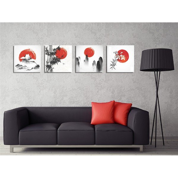 Slike u setu od 4 komada 30x30 cm Zen - Wallity-image-1