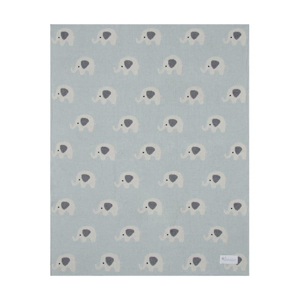 Plava pamučna dekica Kindsgut Elephants, 80 x 100 cm-image-3