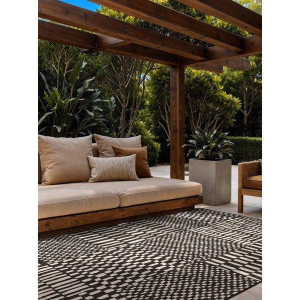 Crni/krem unutarnji i vanjski tepih 160x230 cm Haringey Barkham – Ted Baker-image-1