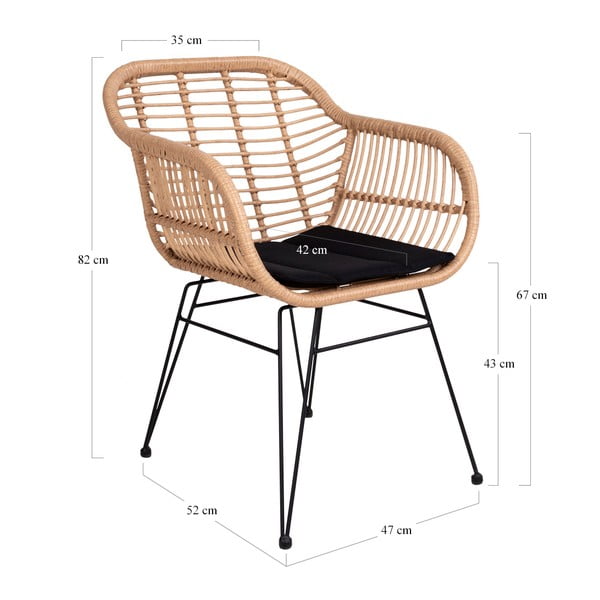 Set od 2 vrtne fotelje od umjetnog ratana House Nordic Trieste-image-4