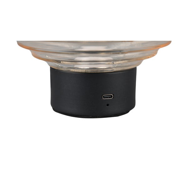 Crna/bež LED stolna lampa s mogućnosti zatamnjivanja sa staklenim sjenilom (visina 14,5 cm) Earl – Reality-image-3