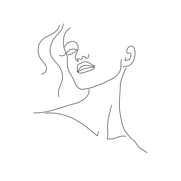 Plakat 29x41 cm Minimal Woman Face Line Art – Veronika Boulová