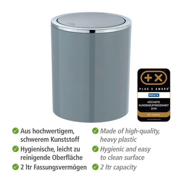Sivi koš za smeće Wenko Inca, 2 l-image-4