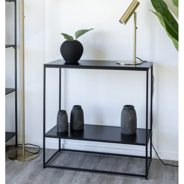 Crni pomoćni stol s crnom pločom stola 80x36 cm Vita – House Nordic-image-1