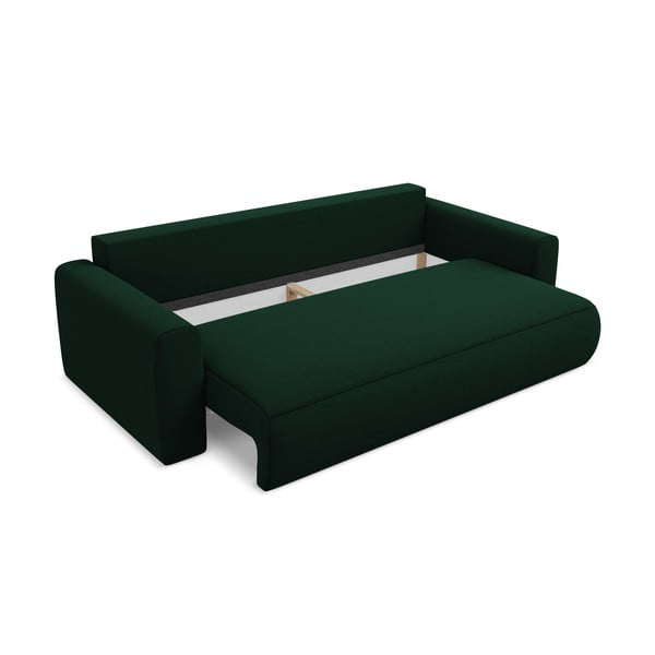 Zelena baršunasti sklopiva/s prostorom za odlaganje sofa 238 cm Kapua – Makamii-image-4