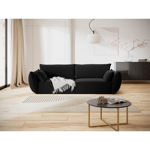 Crna baršunasta sofa 208 cm Vanda – Mazzini Sofas-image-1
