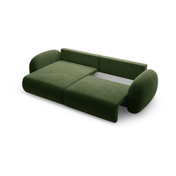 Zelena baršunasti sklopiva/s prostorom za odlaganje kutna garnitura Tonale – Cosmopolitan Design-image-3