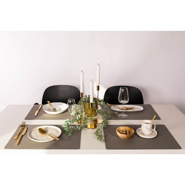 Sivo-bež prostirka izrađena od reciklirane kože ZicZac Titane, 33 x 45 cm-image-2