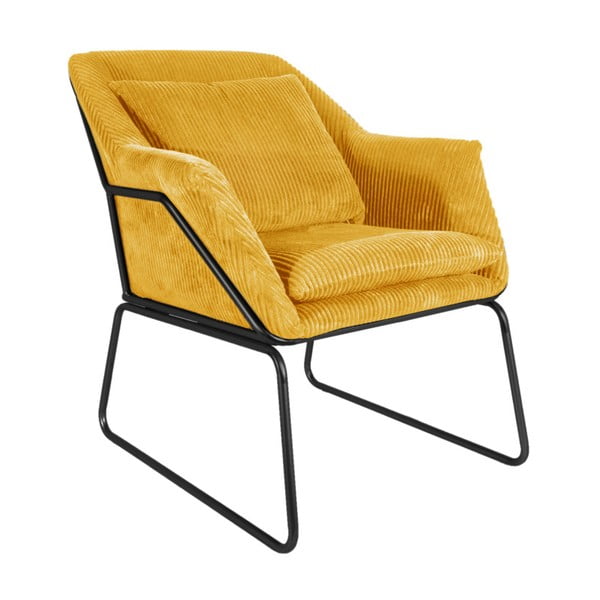 Žuta fotelja od sumota Leitmotiv Glam