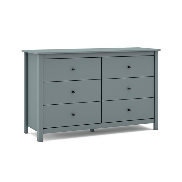 Komoda prljavo zelena od masivnog bora 130x80x45 cm Misti – Marckeric-image-1