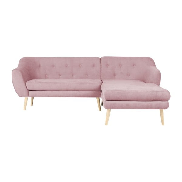 Svijetlo ružičasti kauč s ležaljkom na desnoj strani Mazzini Sofas Sicile