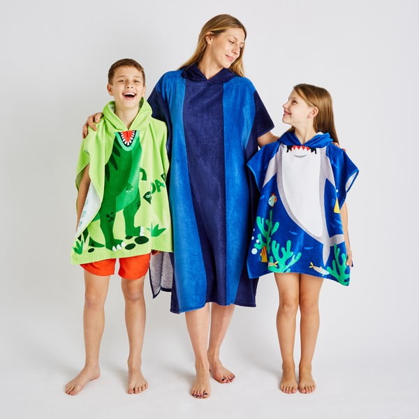 Plavi pamučni pončo Stripe – Catherine Lansfield-image-4