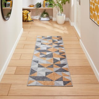 Oker žuta/siva periva staza 76x230 cm Coral Yellow&Grey – Think Rugs