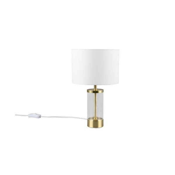 Stolna lampa u zlatnoj boji s tekstilnim sjenilom (visina 33,5 cm) Grazia – Reality-image-2