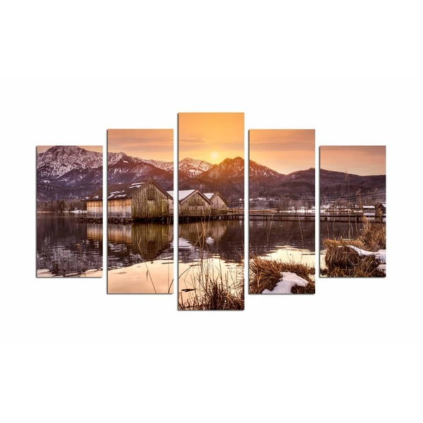 Slike u setu od 5 kom Winter Sunset - Wallity