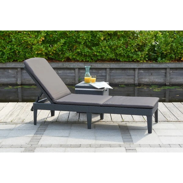 Tamno siva plastična vrtna ležaljka Jaipur – Keter-image-1