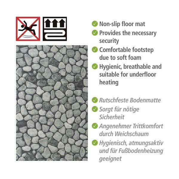 Siva plastična kupaonska prostirka 50x80 cm Sassi - Wenko-image-4