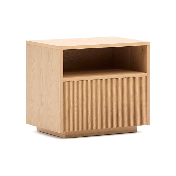 Noćni ormarić u dekoru hrasta u prirodnoj boji Helvine – Kave Home