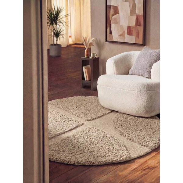 Bež ručno rađen okrugao tepih ø 160 cm Lambeth Jasper – Ted Baker-image-1