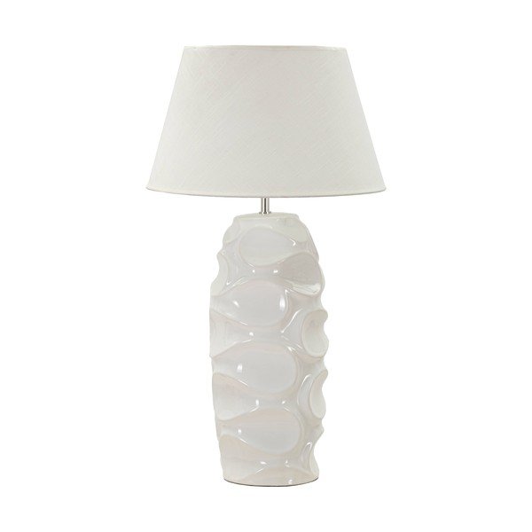 Bijela stojeća svjetiljka s tekstilnim sjenilom (visina 83 cm) Warsaw – Mauro Ferretti