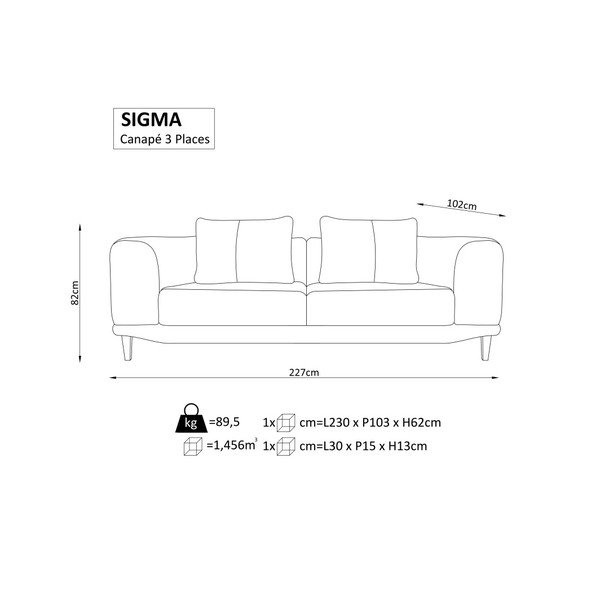 Trosjed trosjed u krem kremi Windsor &amp; Co Sofe Sigma-image-3