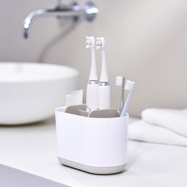 Bijela plastična čaša za četkice za zube Duo – Joseph Joseph-image-4