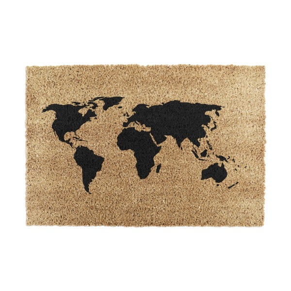 Otirač od kokosovih vlakana 40x60 cm World Map – Artsy Doormats