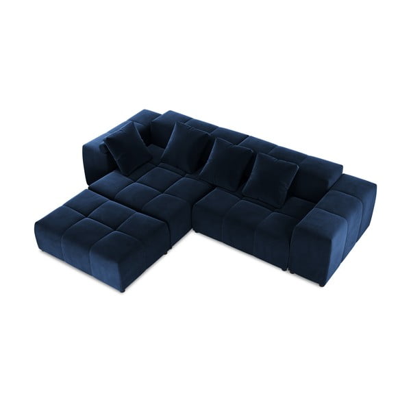 Kutna garnitura od plavog baršuna (varijabilna) Rome Velvet - Cosmopolitan Design-image-3