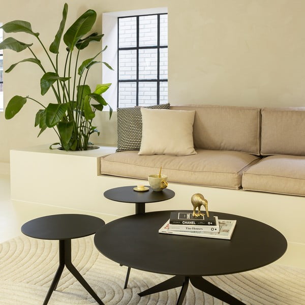 Crni metalni okrugao stolić za kavu ø 78 cm Daley – Spinder Design-image-2