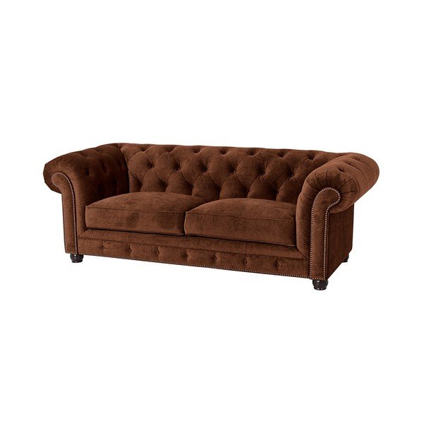 Smeđa sofa Max Winzer Orleans Velvet, 216 cm-image-1