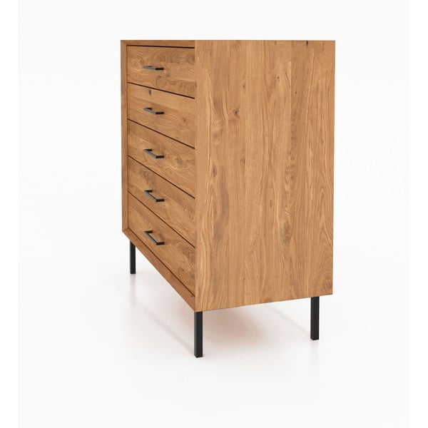 Visoka komoda od hrastovine u prirodnoj boji 97x95 cm Abies - The Beds-image-1
