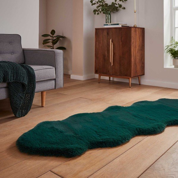 Petrolej zelena sintetička staza 60x180 cm Super Teddy – Think Rugs-image-2