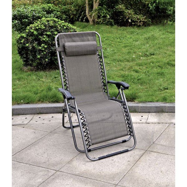 Siva metalna vrtna fotelja Luna – Garden Pleasure-image-1